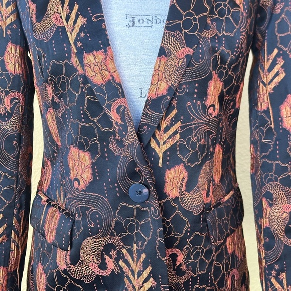 Scotch & Soda “Starwatcher” Black/Orange Jacquard Print Blazer Small NWT! - Picture 12 of 16